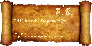 Pákozdi Bagamér névjegykártya